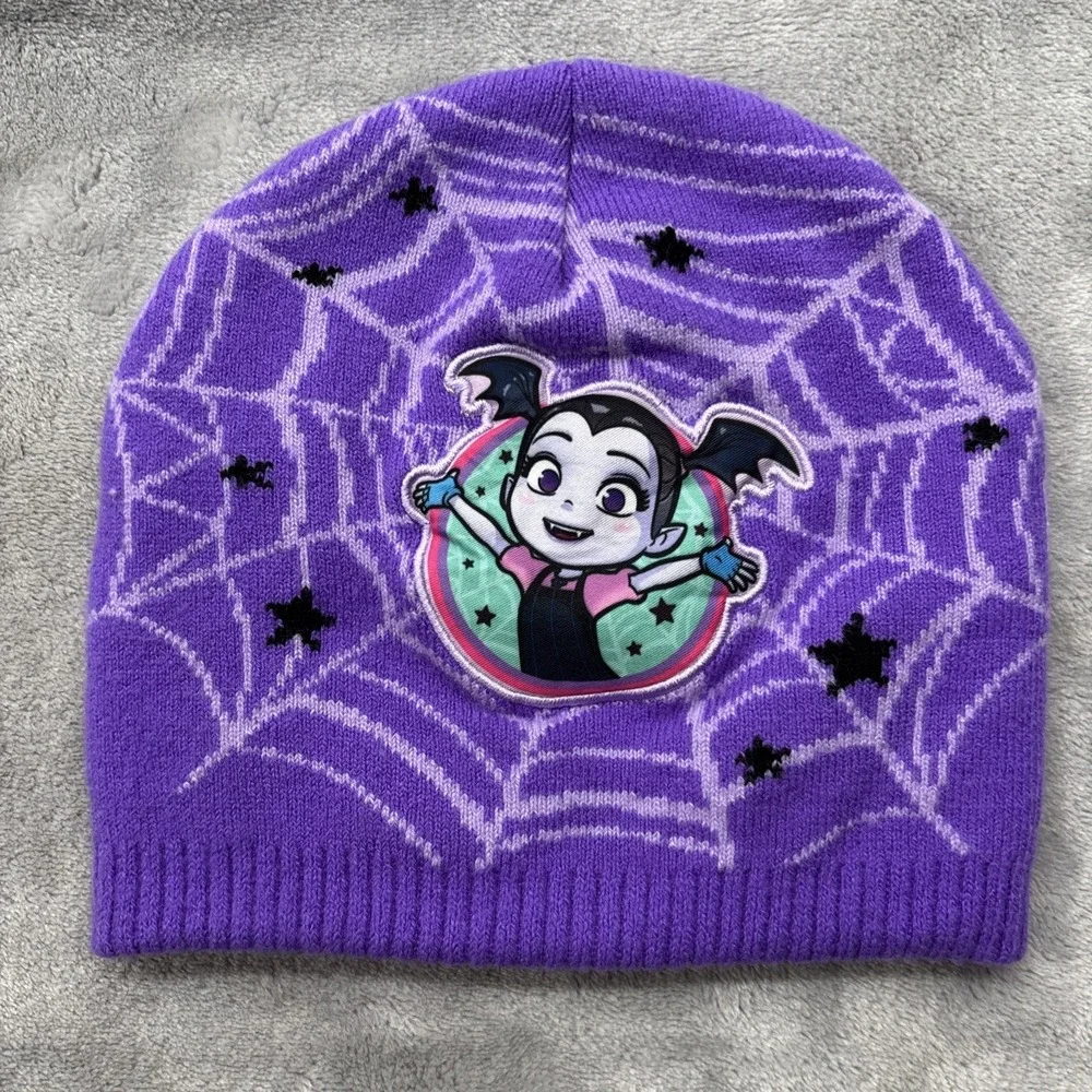 Vamperina Toddler Girls Purple Vampire Beanie Hat 2T-5T